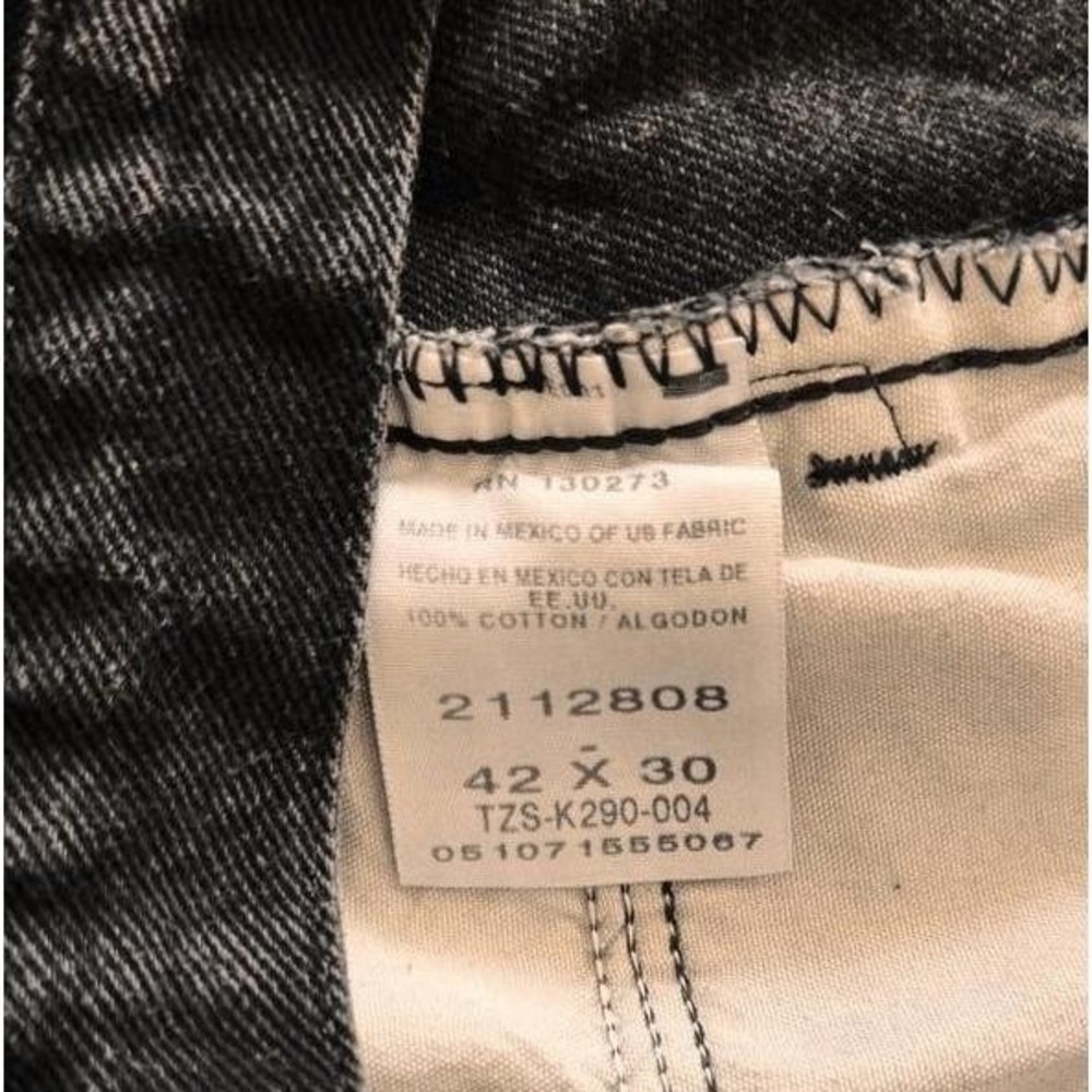 Lee Dungarees Vintage Slim Straight Leg Jeans Distressed Faded Black Denim 42x30 - Picture 8 of 8